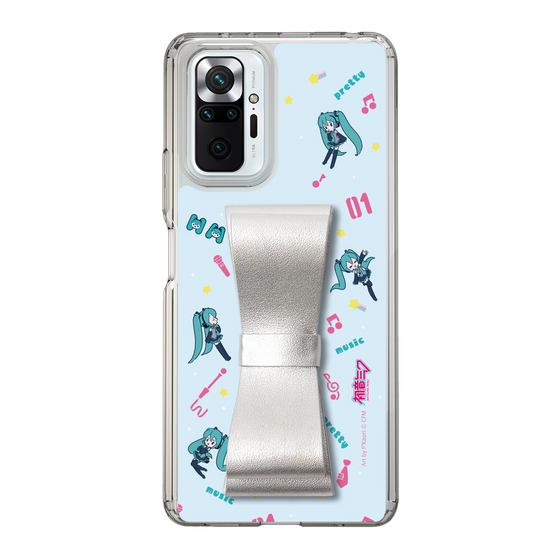 Slim Protection Case - STAND & RING RIBBON Silver［ HATSUNE MIKU - Ribbon - Instrumental - Blue ］