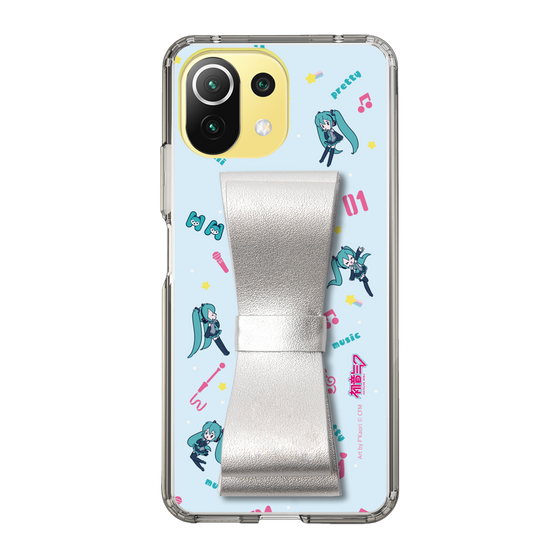 Slim Protection Case - STAND & RING RIBBON Silver［ HATSUNE MIKU - Ribbon - Instrumental - Blue ］