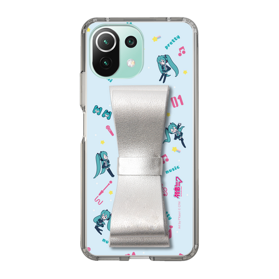 Slim Protection Case - STAND & RING RIBBON Silver［ HATSUNE MIKU - Ribbon - Instrumental - Blue ］