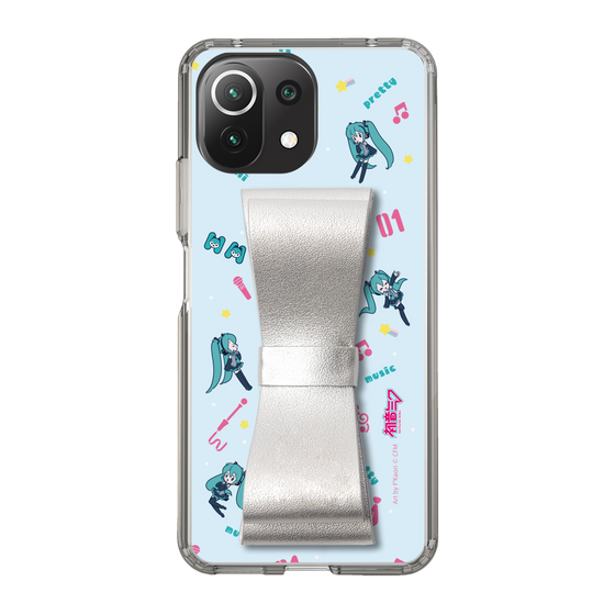 Slim Protection Case - STAND & RING RIBBON Silver［ HATSUNE MIKU - Ribbon - Instrumental - Blue ］