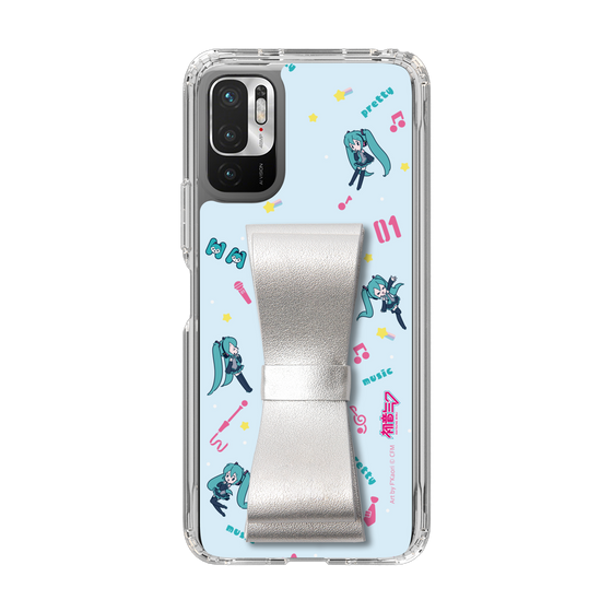 Slim Protection Case - STAND & RING RIBBON Silver［ HATSUNE MIKU - Ribbon - Instrumental - Blue ］
