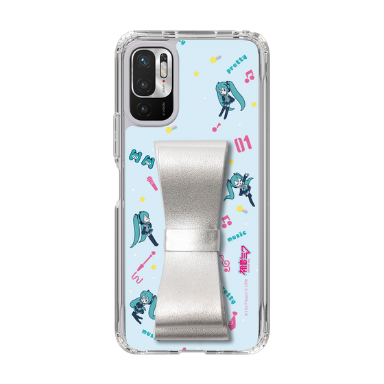 Slim Protection Case - STAND & RING RIBBON Silver［ HATSUNE MIKU - Ribbon - Instrumental - Blue ］