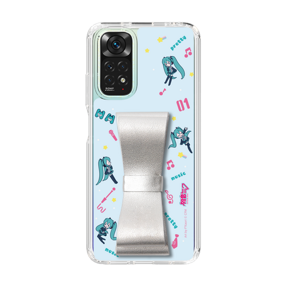 Slim Protection Case - STAND & RING RIBBON Silver［ HATSUNE MIKU - Ribbon - Instrumental - Blue ］