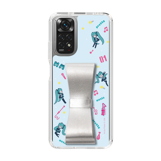 Slim Protection Case - STAND & RING RIBBON Silver［ HATSUNE MIKU - Ribbon - Instrumental - Blue ］
