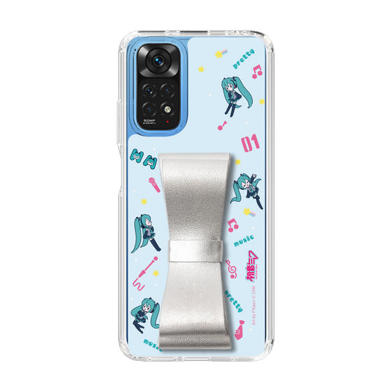 Slim Protection Case - STAND & RING RIBBON Silver［ HATSUNE MIKU - Ribbon - Instrumental - Blue ］