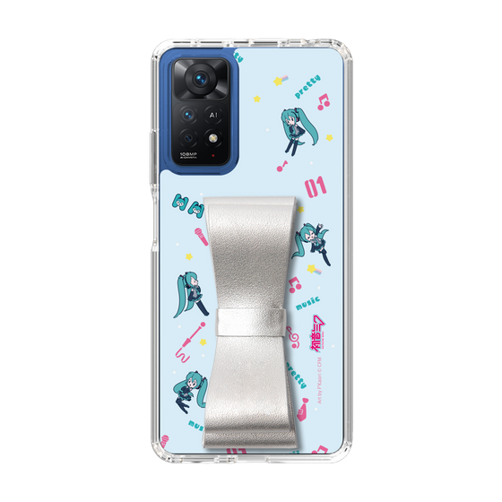 Slim Protection Case - STAND & RING RIBBON Silver［ HATSUNE MIKU - Ribbon - Instrumental - Blue ］