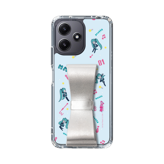 Slim Protection Case - STAND & RING RIBBON Silver［ HATSUNE MIKU - Ribbon - Instrumental - Blue ］