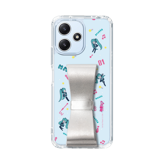 Slim Protection Case - STAND & RING RIBBON Silver［ HATSUNE MIKU - Ribbon - Instrumental - Blue ］