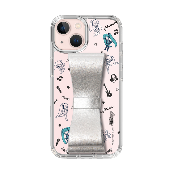 Slim Protection Case - STAND & RING RIBBON Silver［ HATSUNE MIKU - Ribbon - Instrumental - Monochrome ］