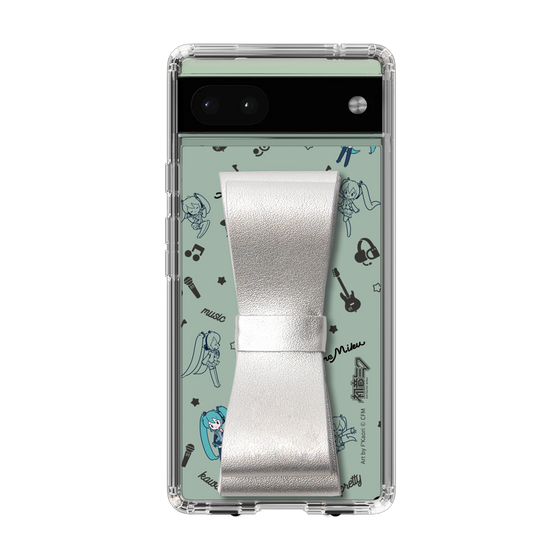 Slim Protection Case - STAND & RING RIBBON Silver［ HATSUNE MIKU - Ribbon - Instrumental - Monochrome ］