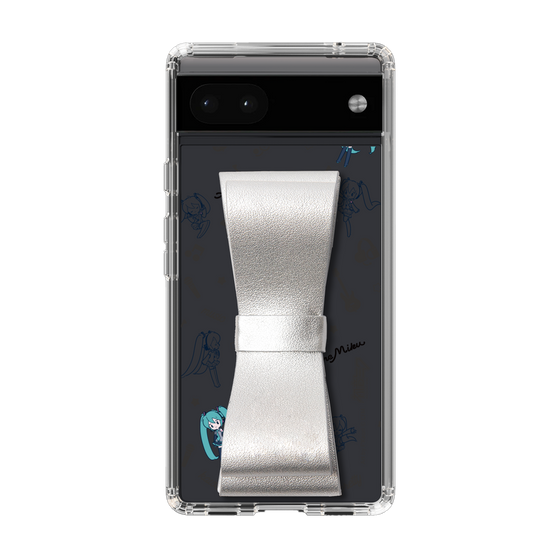 Slim Protection Case - STAND & RING RIBBON Silver［ HATSUNE MIKU - Ribbon - Instrumental - Monochrome ］