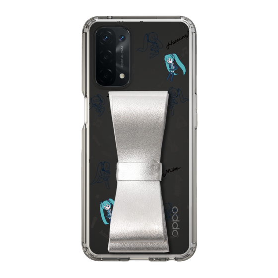 Slim Protection Case - STAND & RING RIBBON Silver［ HATSUNE MIKU - Ribbon - Instrumental - Monochrome ］