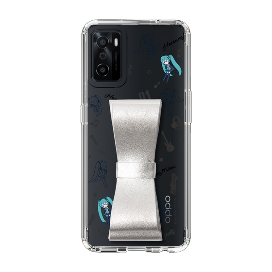 Slim Protection Case - STAND & RING RIBBON Silver［ HATSUNE MIKU - Ribbon - Instrumental - Monochrome ］