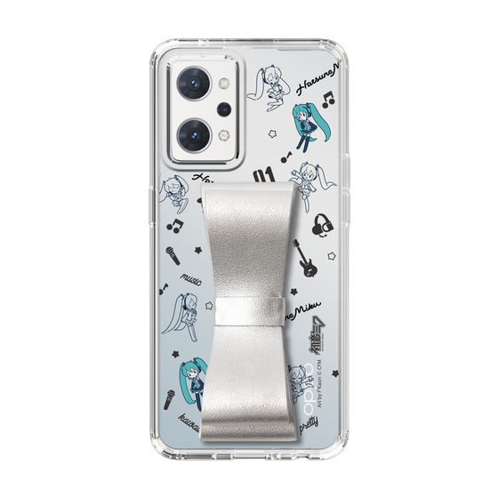 Slim Protection Case - STAND & RING RIBBON Silver［ HATSUNE MIKU - Ribbon - Instrumental - Monochrome ］