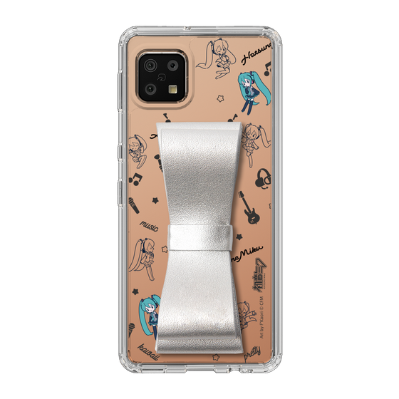 Slim Protection Case - STAND & RING RIBBON Silver［ HATSUNE MIKU - Ribbon - Instrumental - Monochrome ］