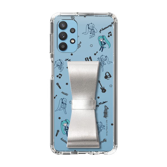 Slim Protection Case - STAND & RING RIBBON Silver［ HATSUNE MIKU - Ribbon - Instrumental - Monochrome ］