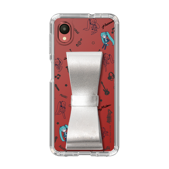 Slim Protection Case - STAND & RING RIBBON Silver［ HATSUNE MIKU - Ribbon - Instrumental - Monochrome ］