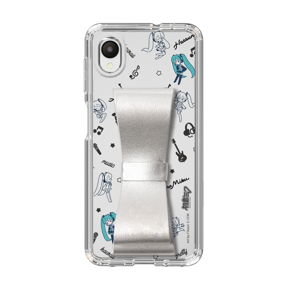 Slim Protection Case - STAND & RING RIBBON Silver［ HATSUNE MIKU - Ribbon - Instrumental - Monochrome ］