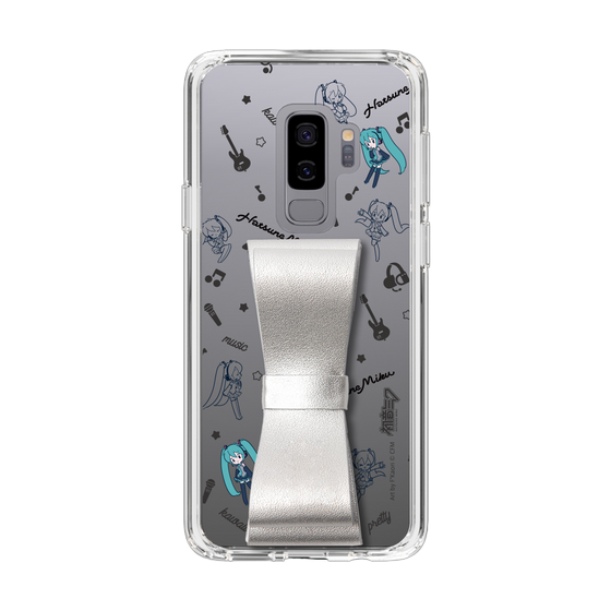 Slim Protection Case - STAND & RING RIBBON Silver［ HATSUNE MIKU - Ribbon - Instrumental - Monochrome ］