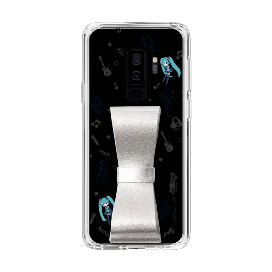 Slim Protection Case - STAND & RING RIBBON Silver［ HATSUNE MIKU - Ribbon - Instrumental - Monochrome ］