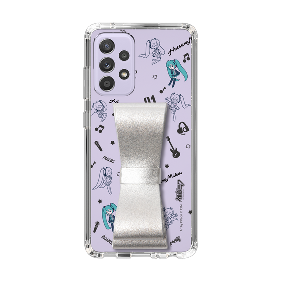 Slim Protection Case - STAND & RING RIBBON Silver［ HATSUNE MIKU - Ribbon - Instrumental - Monochrome ］