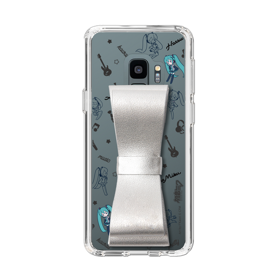 Slim Protection Case - STAND & RING RIBBON Silver［ HATSUNE MIKU - Ribbon - Instrumental - Monochrome ］