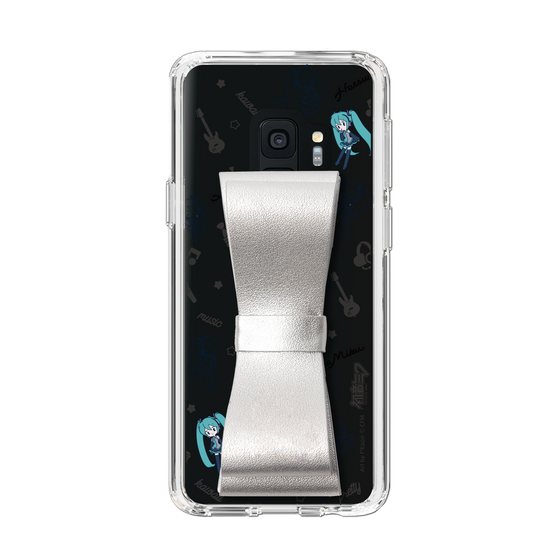 Slim Protection Case - STAND & RING RIBBON Silver［ HATSUNE MIKU - Ribbon - Instrumental - Monochrome ］