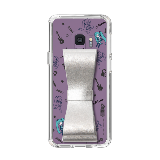 Slim Protection Case - STAND & RING RIBBON Silver［ HATSUNE MIKU - Ribbon - Instrumental - Monochrome ］