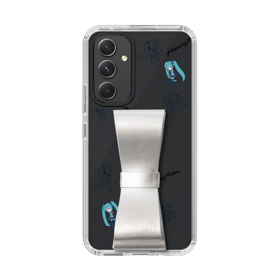 Slim Protection Case - STAND & RING RIBBON Silver［ HATSUNE MIKU - Ribbon - Instrumental - Monochrome ］