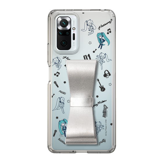 Slim Protection Case - STAND & RING RIBBON Silver［ HATSUNE MIKU - Ribbon - Instrumental - Monochrome ］