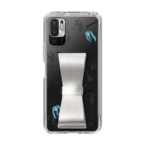 Slim Protection Case - STAND & RING RIBBON Silver［ HATSUNE MIKU - Ribbon - Instrumental - Monochrome ］