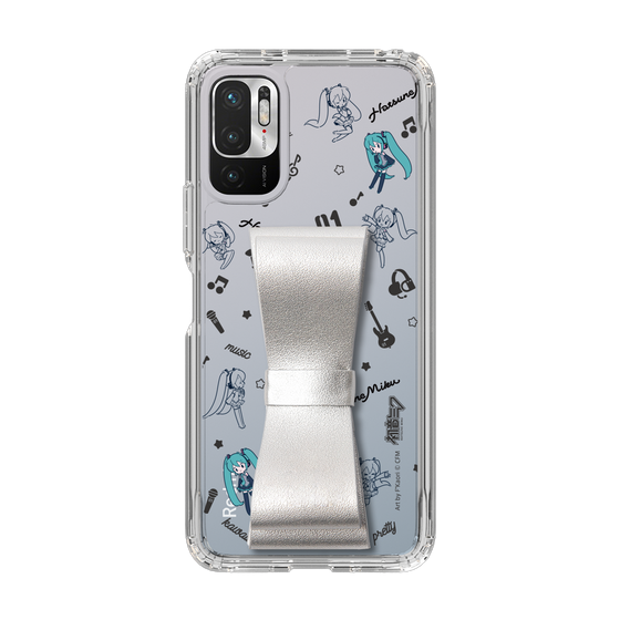 Slim Protection Case - STAND & RING RIBBON Silver［ HATSUNE MIKU - Ribbon - Instrumental - Monochrome ］