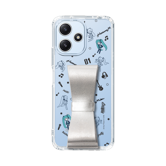 Slim Protection Case - STAND & RING RIBBON Silver［ HATSUNE MIKU - Ribbon - Instrumental - Monochrome ］