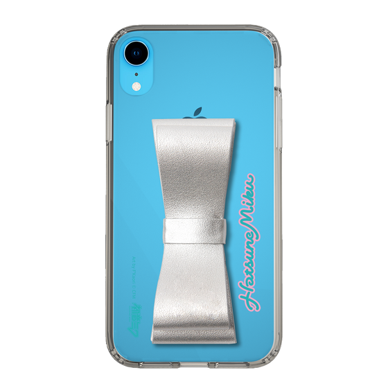 Slim Protection Case - STAND & RING RIBBON Silver［ HATSUNE MIKU - Ribbon - Logo ］