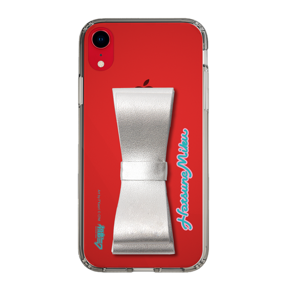 Slim Protection Case - STAND & RING RIBBON Silver［ HATSUNE MIKU - Ribbon - Logo ］