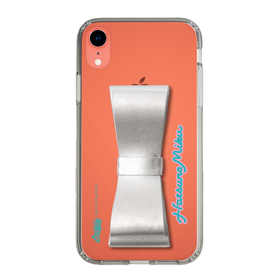 Slim Protection Case - STAND & RING RIBBON Silver［ HATSUNE MIKU - Ribbon - Logo ］