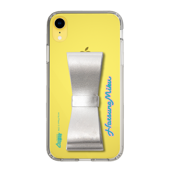 Slim Protection Case - STAND & RING RIBBON Silver［ HATSUNE MIKU - Ribbon - Logo ］