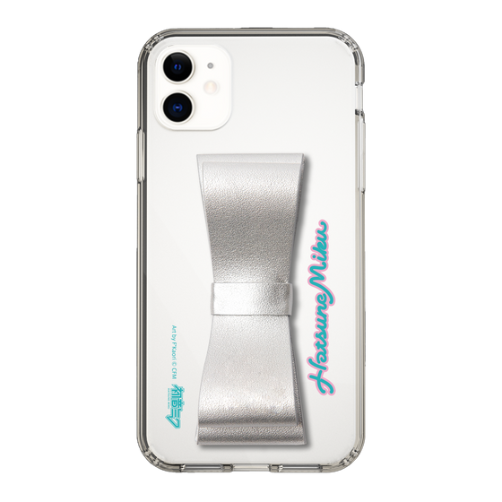 Slim Protection Case - STAND & RING RIBBON Silver［ HATSUNE MIKU - Ribbon - Logo ］