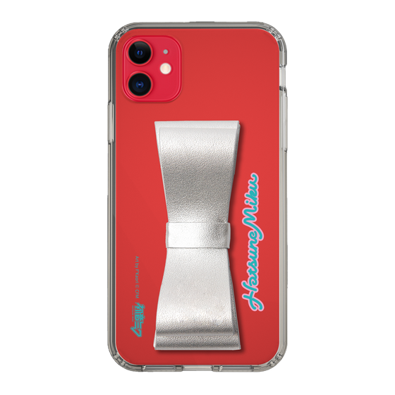Slim Protection Case - STAND & RING RIBBON Silver［ HATSUNE MIKU - Ribbon - Logo ］