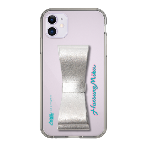 Slim Protection Case - STAND & RING RIBBON Silver［ HATSUNE MIKU - Ribbon - Logo ］