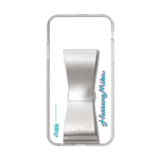 Slim Protection Case - STAND & RING RIBBON Silver［ HATSUNE MIKU - Ribbon - Logo ］