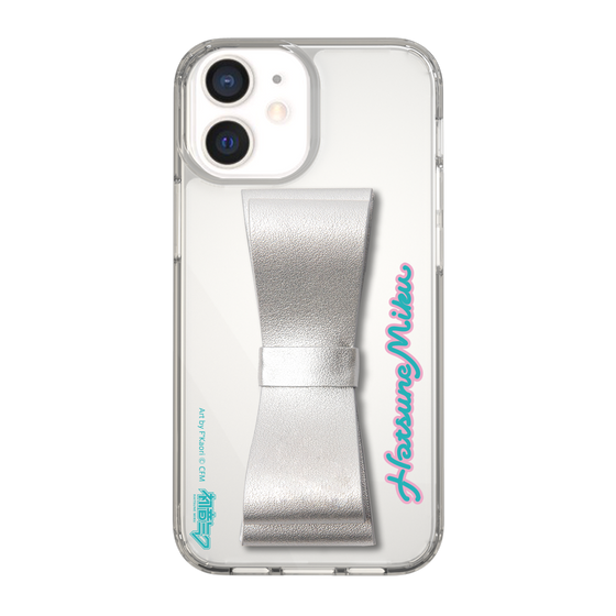 Slim Protection Case - STAND & RING RIBBON Silver［ HATSUNE MIKU - Ribbon - Logo ］