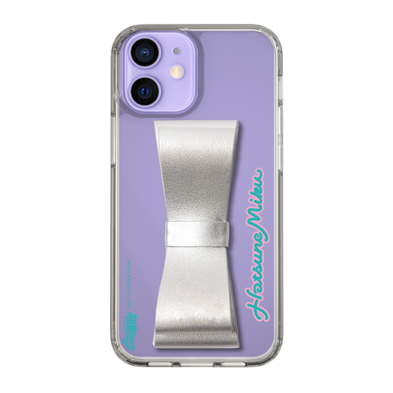 Slim Protection Case - STAND & RING RIBBON Silver［ HATSUNE MIKU - Ribbon - Logo ］