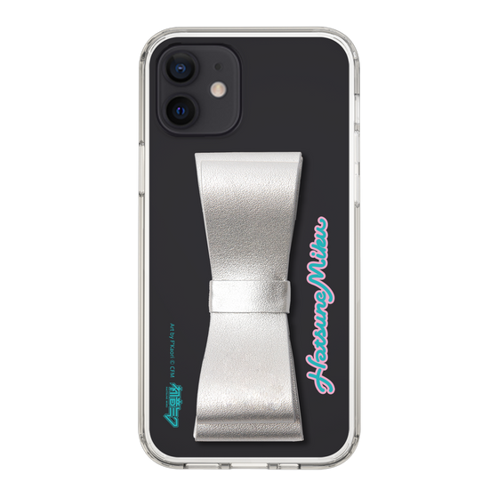 Slim Protection Case - STAND & RING RIBBON Silver［ HATSUNE MIKU - Ribbon - Logo ］