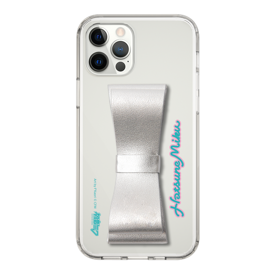 Slim Protection Case - STAND & RING RIBBON Silver［ HATSUNE MIKU - Ribbon - Logo ］
