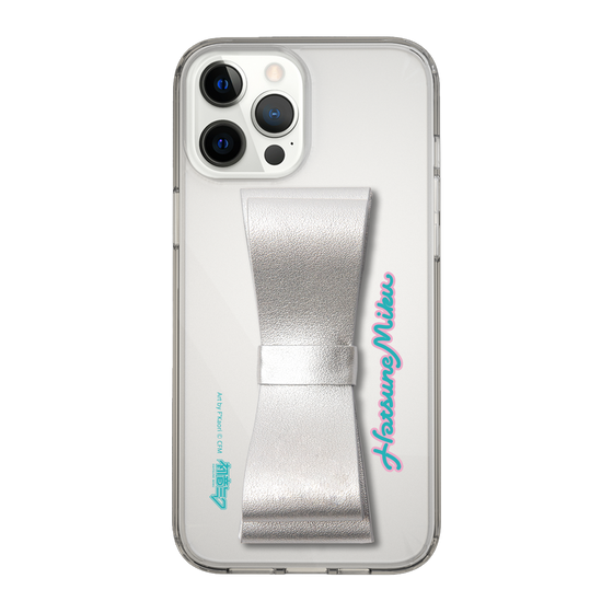 Slim Protection Case - STAND & RING RIBBON Silver［ HATSUNE MIKU - Ribbon - Logo ］