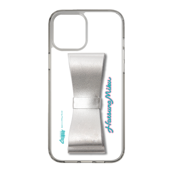 Slim Protection Case - STAND & RING RIBBON Silver［ HATSUNE MIKU - Ribbon - Logo ］