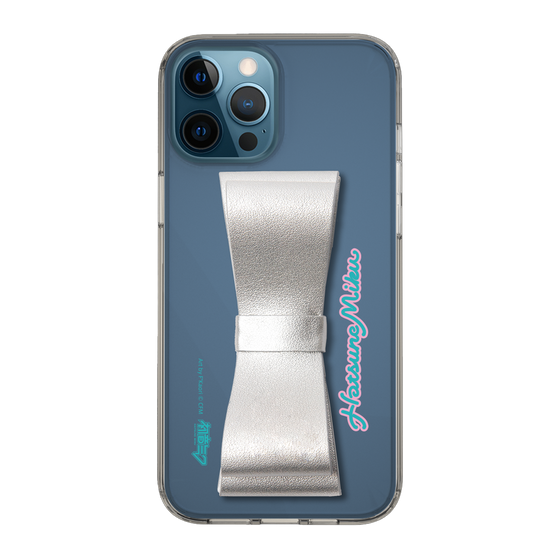 Slim Protection Case - STAND & RING RIBBON Silver［ HATSUNE MIKU - Ribbon - Logo ］