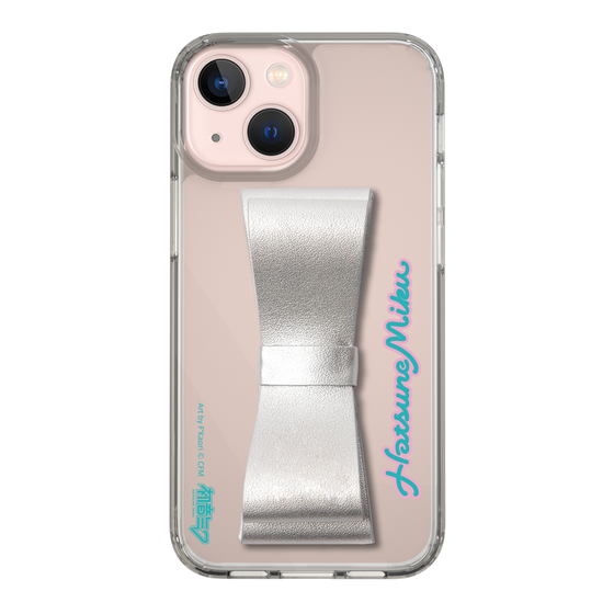 Slim Protection Case - STAND & RING RIBBON Silver［ HATSUNE MIKU - Ribbon - Logo ］