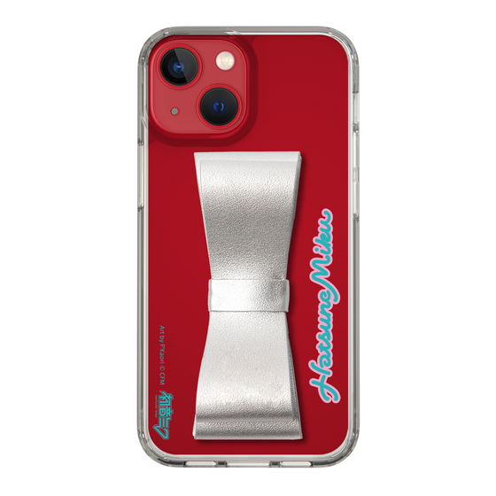 Slim Protection Case - STAND & RING RIBBON Silver［ HATSUNE MIKU - Ribbon - Logo ］